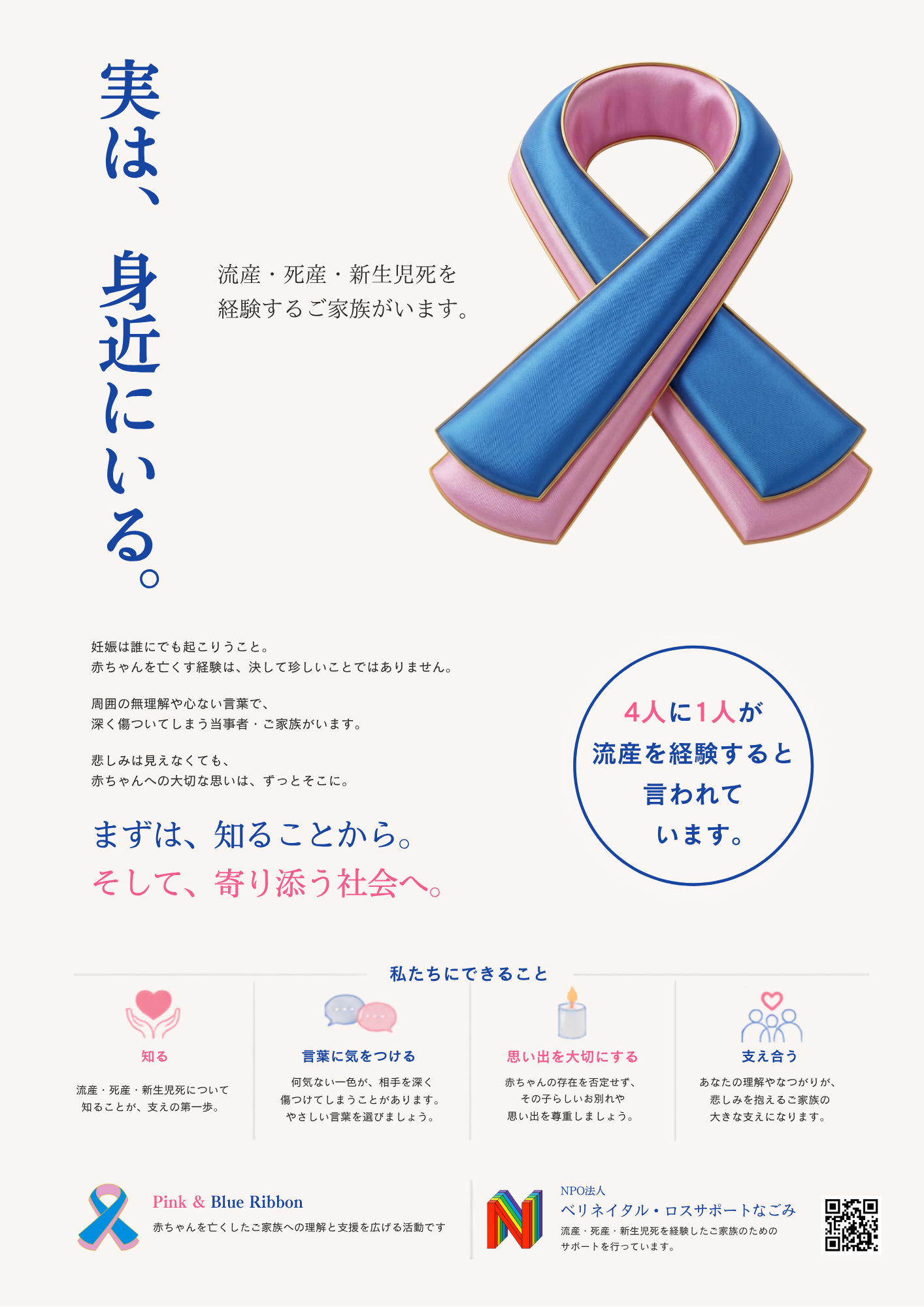ピンク＆ブルーリボン運動 啓発ポスターの見本